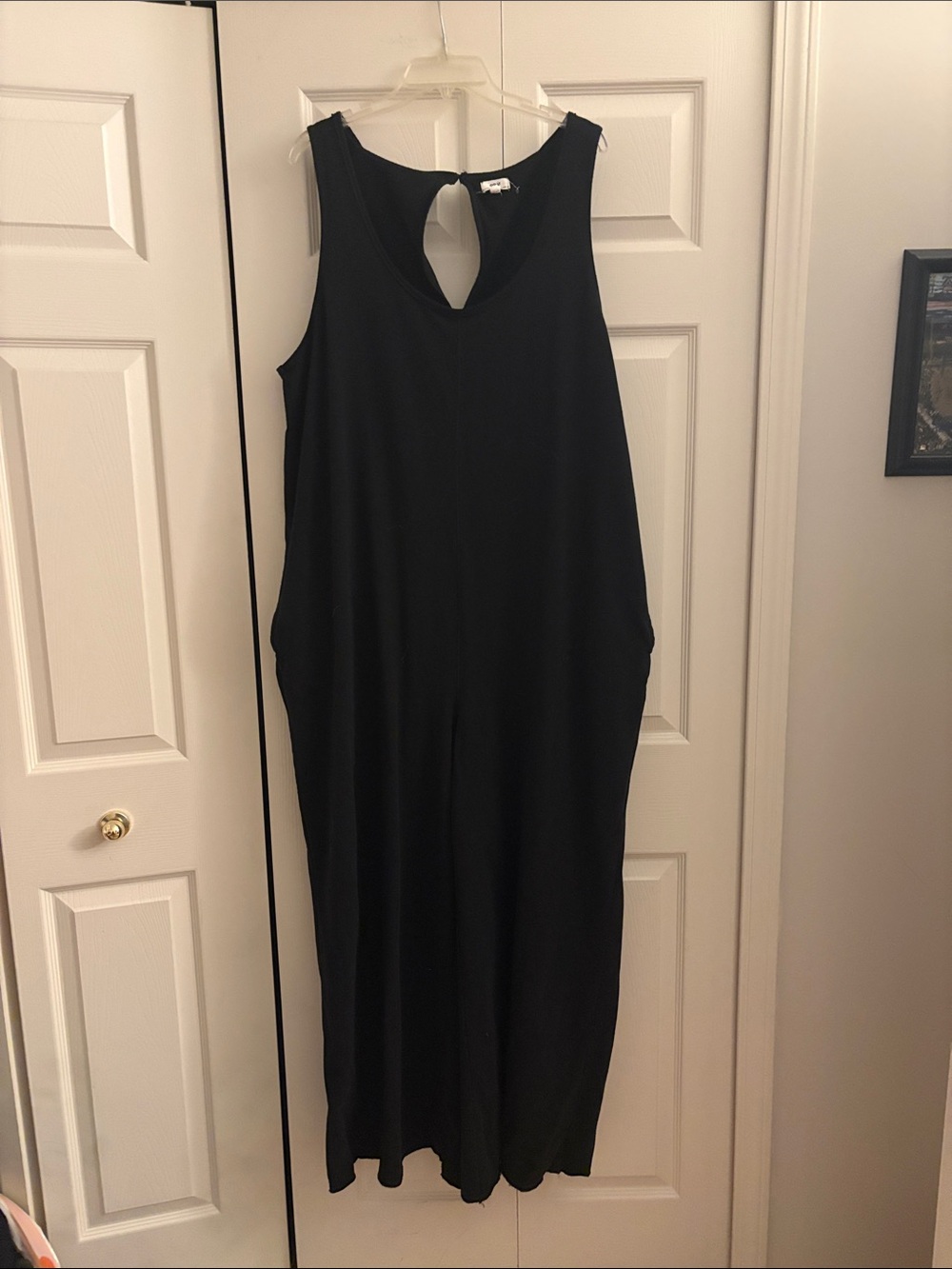 aerie Black Sleeveless Keyhole-Back Jumpsuit